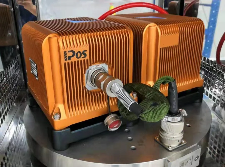 iPos equipment connected to an inertial measurement unit in a test arrangement